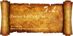 Tercs Lóránt névjegykártya
